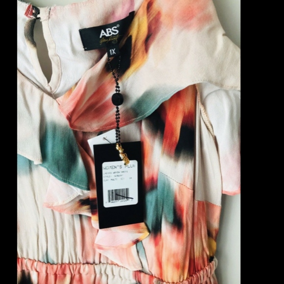 NWT ABS Allen Schwartz Ruffle Dress 1X - Picture 9 of 10